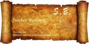 Sachs Botond névjegykártya